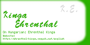 kinga ehrenthal business card